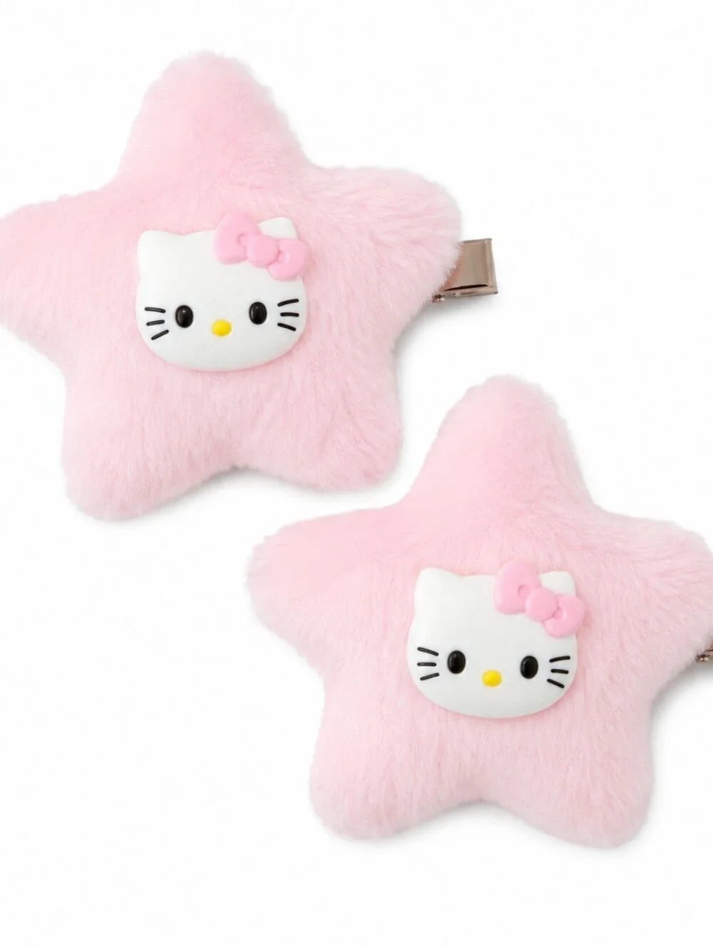 Hello Kitty Fur Hair Barrette Set